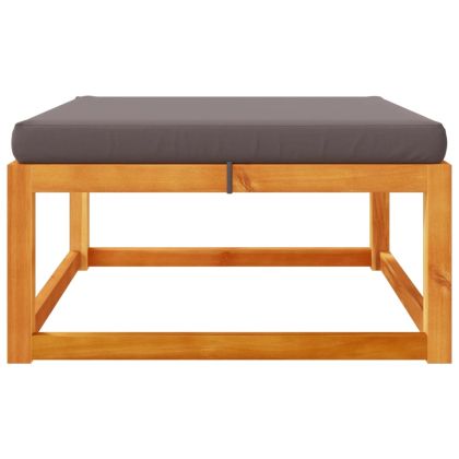 Градинска табуретка с възглавница, 65x65x29 см, акация масив