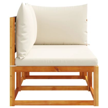 Градински диван с възглавници, двуместен, дърво, акация и ратан