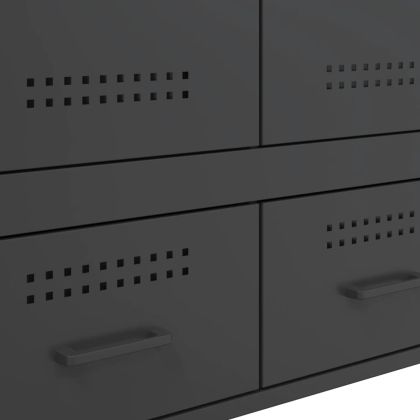 Висок шкаф, черен, 68x39x101,5 см, стомана