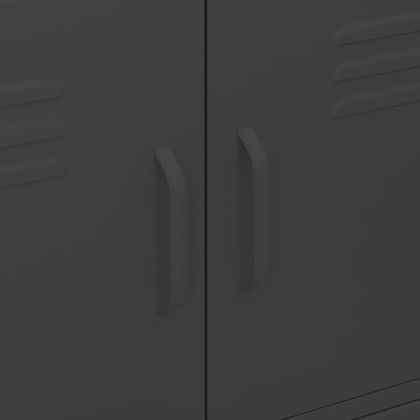 Шкаф за съхранение, черен, 80х35х101,5 см, стомана