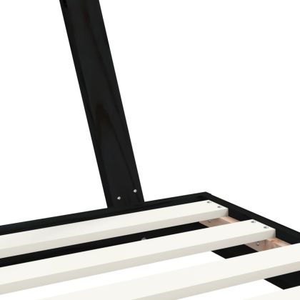 Детска рамка за легло, черна, 90x190 см, бор масив