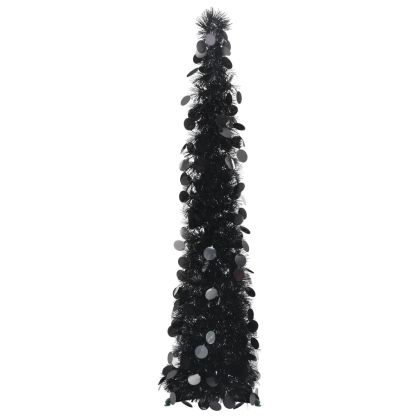 Pop-up изкуствена коледна елха, черна, 120 см, PET