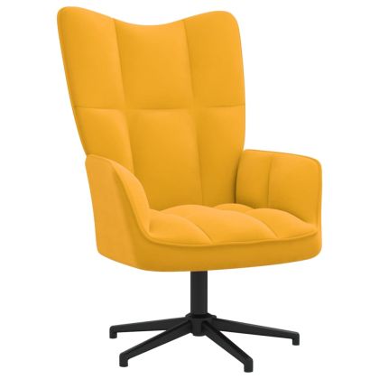 Релакс стол, горчица жълто, кадифе