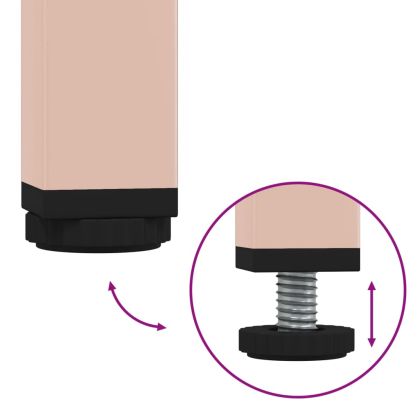 Нощни шкафчета, 2 бр, розови, 36x39x50,5 см, стомана