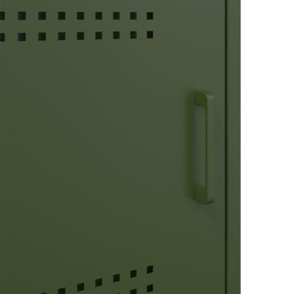 Нощно шкафче, маслиненозелено, 36x39x50,5 см, стомана