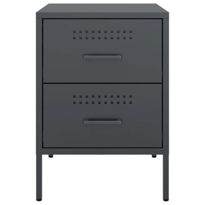 Нощно шкафче, антрацит, 36x39x50,5 см, стомана