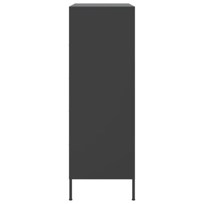 Висок шкаф, черен, 68x39x113 см, стомана