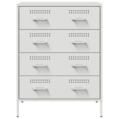 Бюфет, бял, 68x39x89 см, стомана