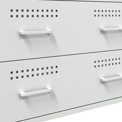 Бюфет, бял, 68x39x89 см, стомана