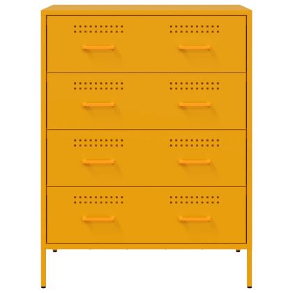 Бюфет, горчица жълто, 68x39x89 см, стомана