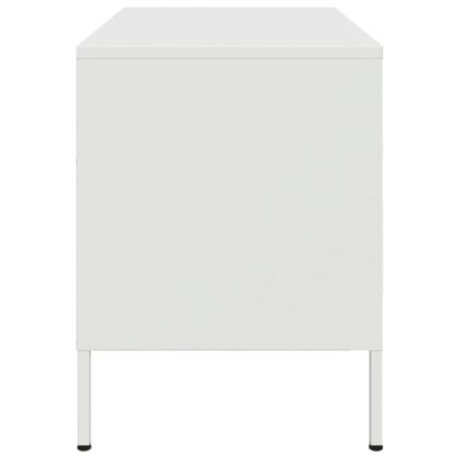 ТВ шкаф, бял, 68x39x50,5 см, стомана