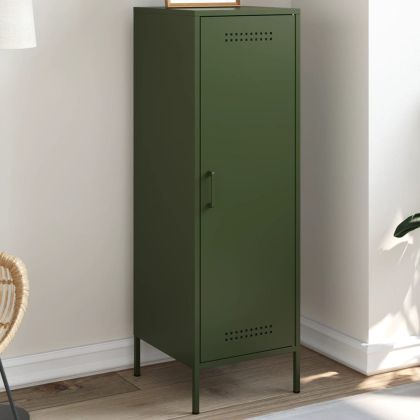 Висок шкаф, маслиненозелен, 36x39x113 см, стомана