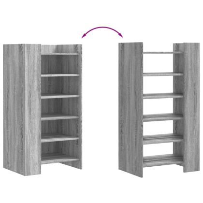 Шкаф за обувки, сив сонома, 52x37,5x100 см, инженерно дърво