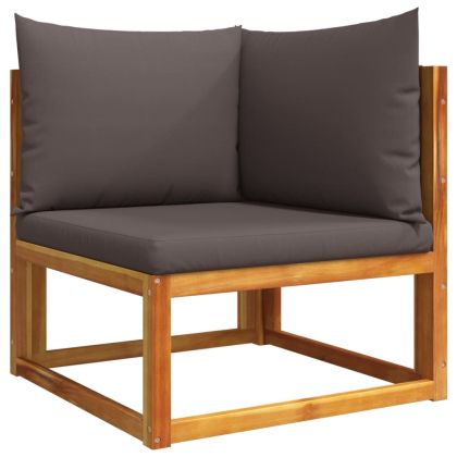 Градински комплект от 6 дивана с възглавници, дърво, акация и въже