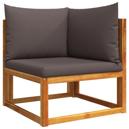 Градински комплект дивани, 11 части, с възглавници, дърво, акация и въже