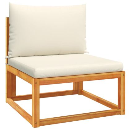 Градински комплект от 3 дивана с възглавници, дърво, акация и въже