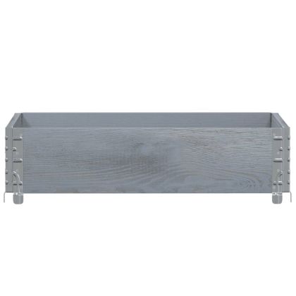 Градинска кашпа, сив, 80x60 см, борова дървесина масив