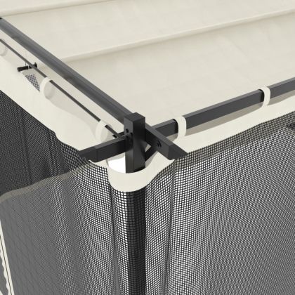 Беседка с мрежести стени, кремава, 4x3 м, стомана