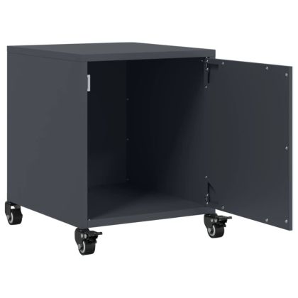 Нощни шкафчета, 2 бр, антрацит, 36x39x43,5 см, стомана