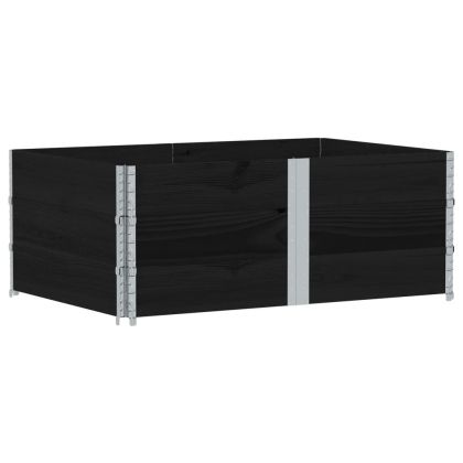 Градинска кашпа, черен, 150x100 см, борова дървесина масив