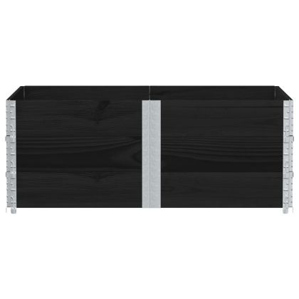 Градинска кашпа, черен, 150x100 см, борова дървесина масив