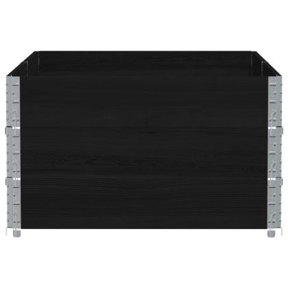 Градинска кашпа, черен, 150x100 см, борова дървесина масив