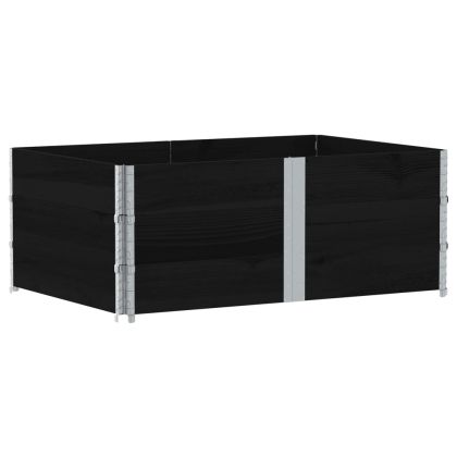 Градинска кашпа, черен, 150x100 см, борова дървесина масив