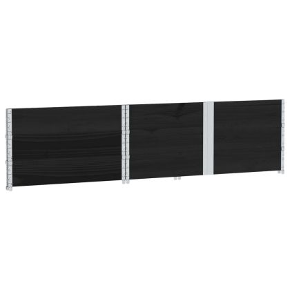 Градинска кашпа, черен, 150x100 см, борова дървесина масив