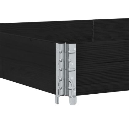 Градинска кашпа, черен, 150x100 см, борова дървесина масив