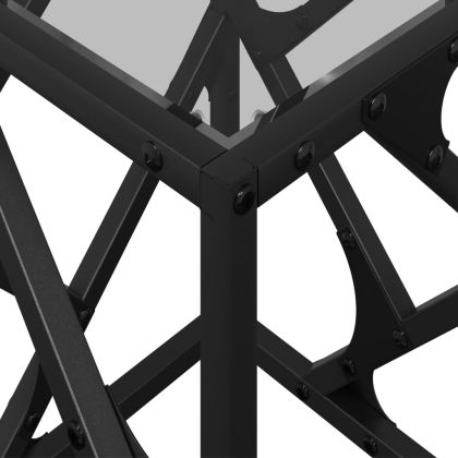 Маса за кафе с прозрачен стъклен плот 30x30x41 см стомана