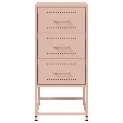 Нощно шкафче, розово, 36x39x78 см, стомана