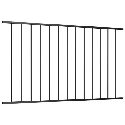 Ограден панел, прахово боядисана стомана, 1,63x1 м, черен