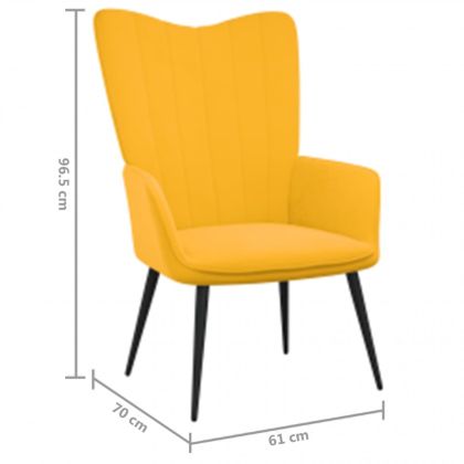 Релаксиращ стол, горчица жълто, кадифе