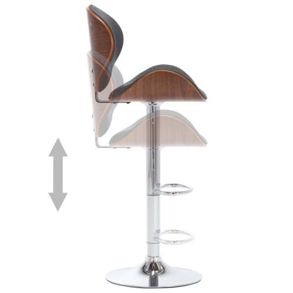 Бар табуретка, сива, текстил