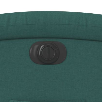 Електрически реклайнер стол, тъмнозелен, текстил