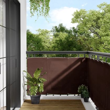 Балконски параван кафяв 90x800 см 100% полиестер оксфорд