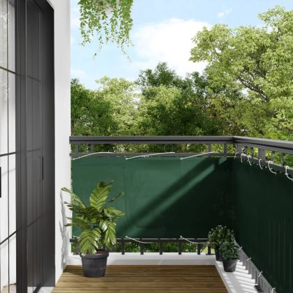 Балконски параван тъмнозелен 75x800 см 100% полиестер оксфорд