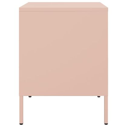 Нощно шкафче, розово, 36x39x50,5 см, стомана