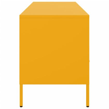 ТВ шкаф, горчица жълто, 100,5x39x50,5 см, стомана