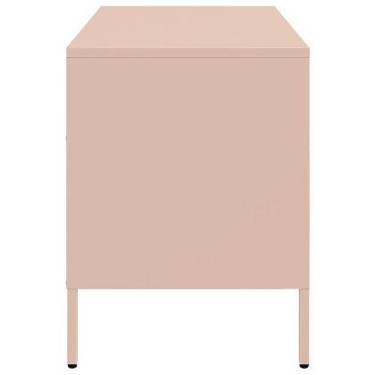 ТВ шкафове, 2 бр, розови, 68x39x50,5 см, стомана