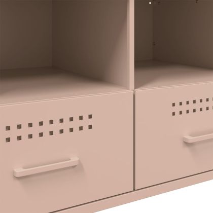 ТВ шкафове, 2 бр, розови, 68x39x50,5 см, стомана