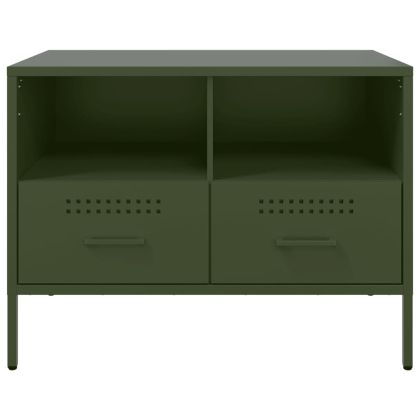 ТВ шкафове, 2 бр, маслиненозелени, 68x39x50,5 см, стомана