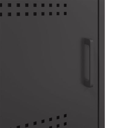 Нощно шкафче, черно, 36x39x68 см, стомана