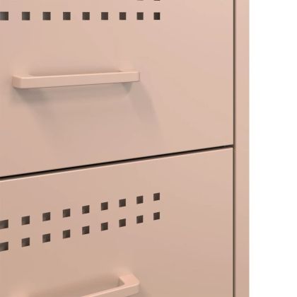 Нощни шкафчета, 2 бр, розови, 36x39x50,5 см, стомана