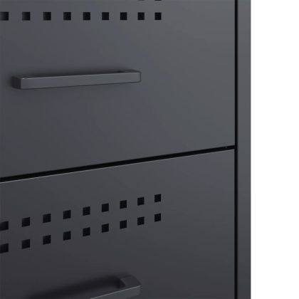 Нощни шкафчета, 2 бр, антрацит, 36x39x50,5 см, стомана