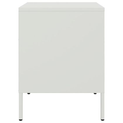 Нощни шкафчета 2 бр бял 36x39x50,5 см стомана