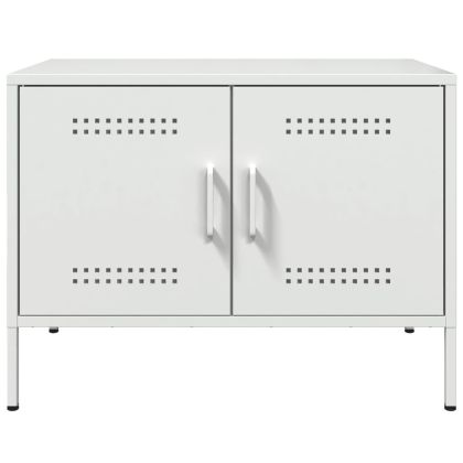 ТВ шкаф, бял, 68x39x50,5 см, стомана
