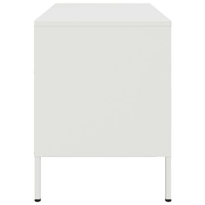 ТВ шкафове, 2 бр, бели, 68x39x50,5 см, стомана