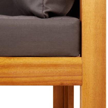 Комплект градински дивани, 10 части, с възглавници, дърво, акация и въже