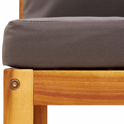 Градински комплект от 6 дивана с възглавници, дърво, акация и ратан